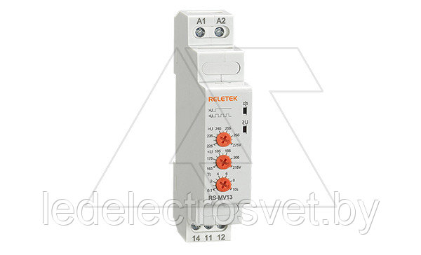 Реле контроля напряжения RS-MV13, 1P+N, 1CO 8A(250VAC), 230VAC, Umin(165_215V)/Umax(225_275V), 0.1_10s, 1M - фото 1 - id-p192943068