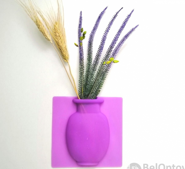 Настенная силиконовая ваза для цветов Magic Vase, многоразовая (без клея, гипоаллергенный материал) - фото 3 - id-p193068084