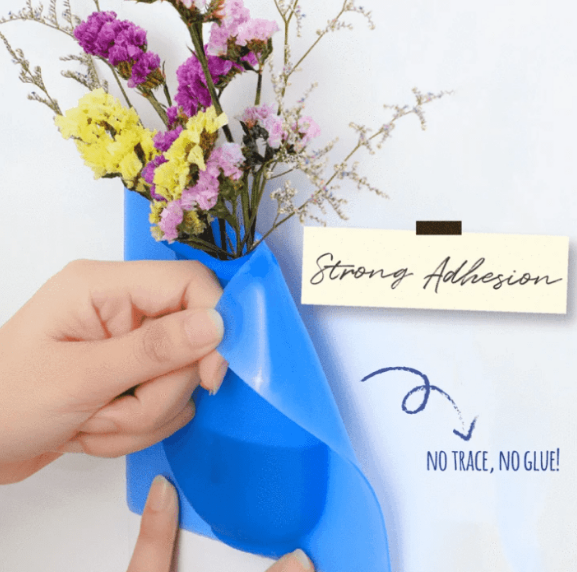 Настенная силиконовая ваза для цветов Magic Vase, многоразовая (без клея, гипоаллергенный материал)