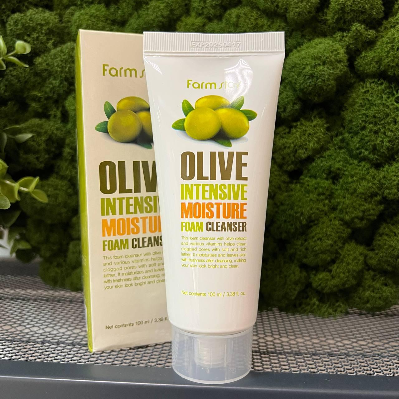 Пенка для умывания с экстрактом оливы Farm Stay Olive Intensive Moisture Foam Cleanser (100мл) - фото 1 - id-p193067830