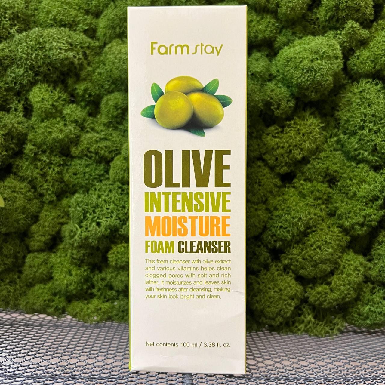 Пенка для умывания с экстрактом оливы Farm Stay Olive Intensive Moisture Foam Cleanser (100мл) - фото 2 - id-p193067830