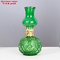 Керосиновая лампа декоративная зеленый 8,5х8,5х19 см