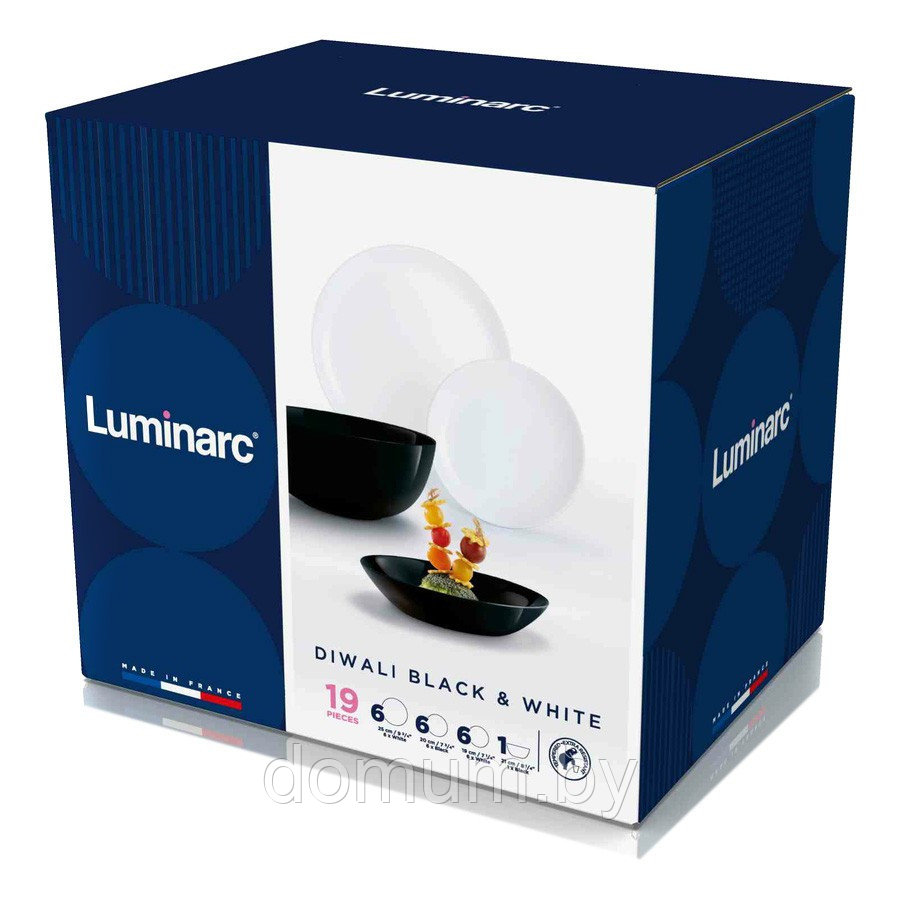 Столовый сервиз Luminarc Diwali Black&White на 6 персон, 19 предм. P4360 - фото 6 - id-p193069351