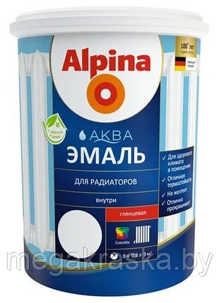 Alpina АКВА эмаль для радиаторов 0,9л., фото 2