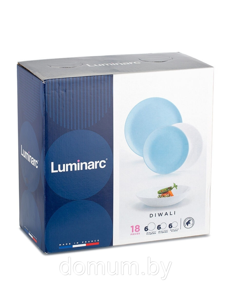 Столовый сервиз Luminarc Diwali Light Blue&White на 6 персон, 18 предм. P5911 - фото 5 - id-p193069645