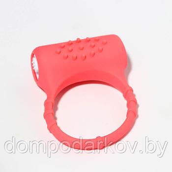 Эрекционное кольцо с вибрацией, D=1.5 см, розовое