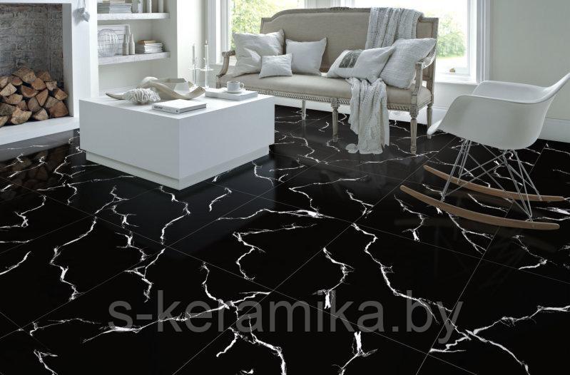 Керамогранит NETTO Plus W Black marble higt glossy 60x60 cm