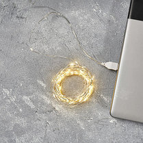 Гирлянда «Роса» 10 м, 100 LED, USB, теплое белое свечение NEON-NIGHT, фото 3