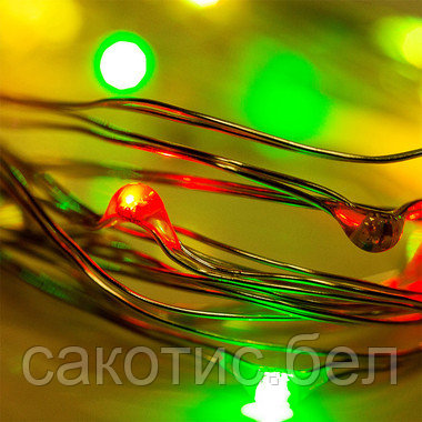 Гирлянда «Роса» 2 м, 20 LED, цвет свечения мультиколор, тонкий батарейный блок - фото 4 - id-p193078901