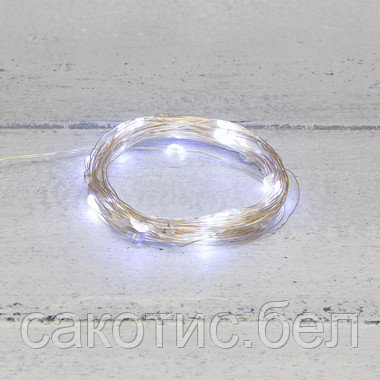 Гирлянда «Роса» 5 м, 50 LED, USB, белое свечение, фото 2