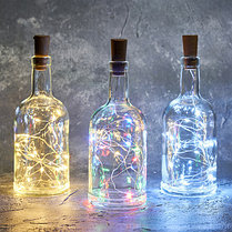 Гирлянда «Роса» с пробкой 2 м, 20 LED, белое свечение, 3хLR44 в комплекте, фото 2