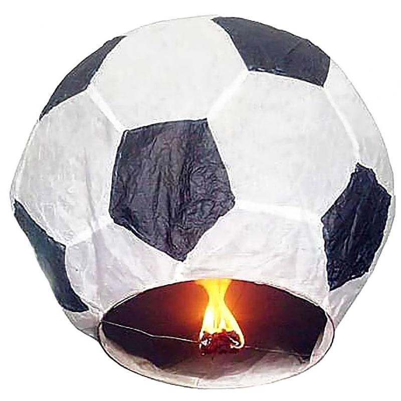 Небесный фонарик «Футбольный мяч» черный 1 м - фото 1 - id-p193083987