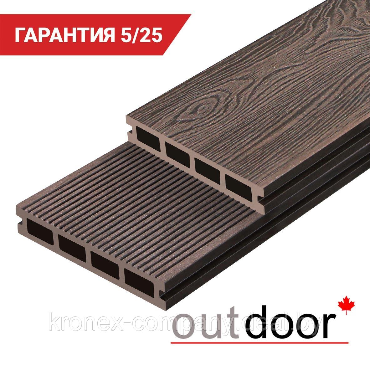 Террасная доска ДПК Outdoor 3D 150*25*3000 мм. NEVADA/вельвет коричневая микс - фото 1 - id-p192743343