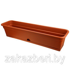 Ящик для цветов балконный пластмассовый 80х19х18см, терракотовый (Россия)