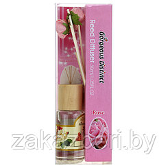 Ароматизатор воздуха с бамбуковыми палочками "Арома-бутылочка" "Роза", h9,5см, в подарочной коробке