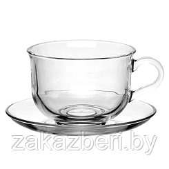 "Ташкент" Чашка чайная 290мл, с блюдцем, набор 2пар, цветная коробка, Pasabahce (Россия)