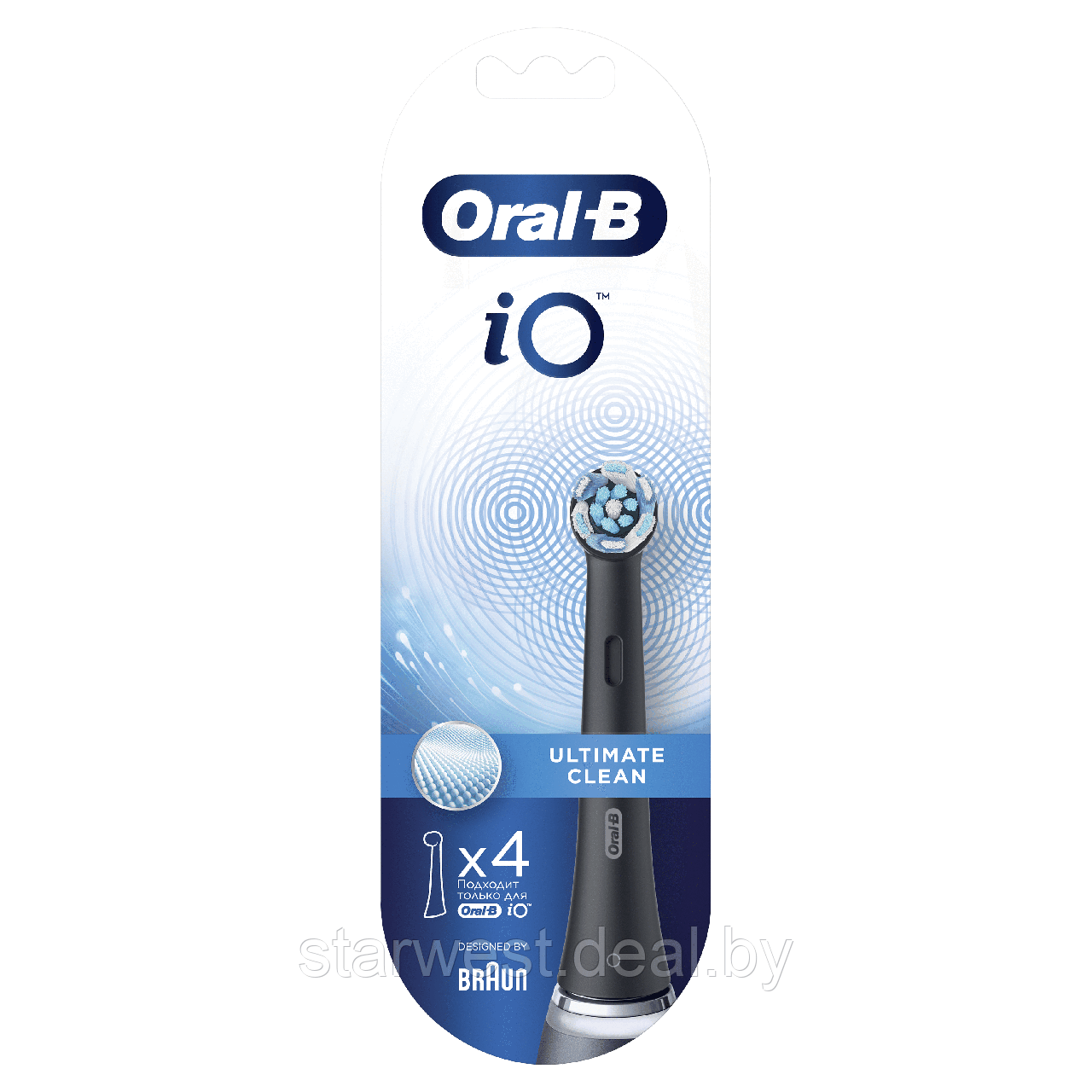 Oral-B Braun iO Series Ultimate Clean Black 4 шт. Насадки для электрических зубных щеток - фото 2 - id-p193091937