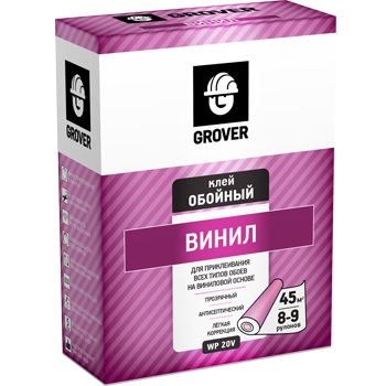 Клей обойный "Винил" Grover WP 20V" для виниловых обоев, упак. 200 г - фото 1 - id-p193092059