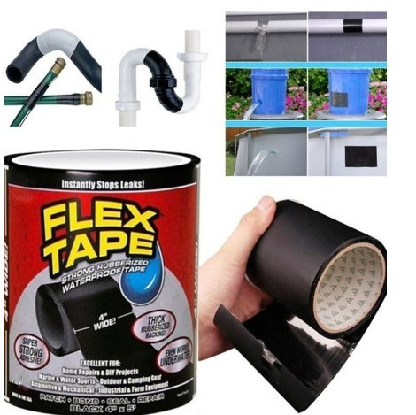 Cверхсильная клейкая лента Flex Tape. Цвет черный (Размер 152*10 см) - фото 2 - id-p193093891