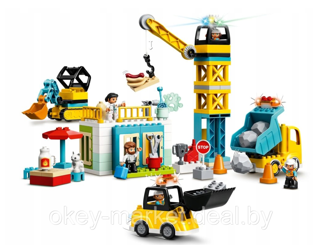 Конструктор Lego Duplo Башенный кран на стройке 10933 - фото 10 - id-p184436267