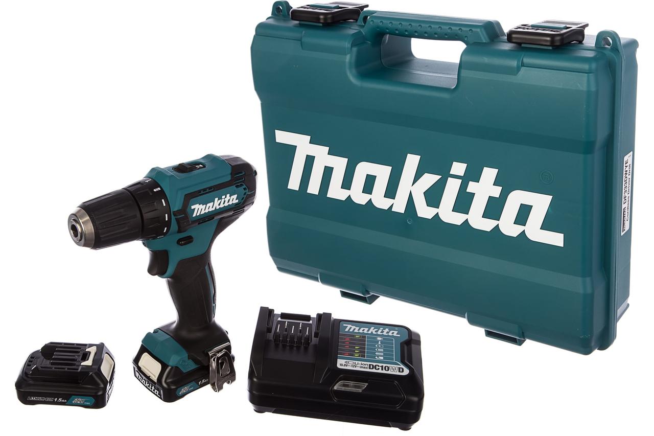 Дрель-шуруповерт Makita DF333DWYE (30 Нм, 2 АКБ 1.5 А/ч, кейс)