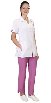 Костюм "СИРИУС-ЛИРА" женский белый с т.розовым, фото 2