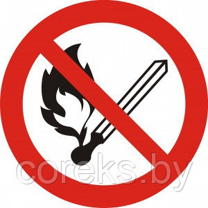 Запрещающая наклейка "Запрещается пользоваться открытым огнем и курить" (15*15 см) - фото 1 - id-p193098805