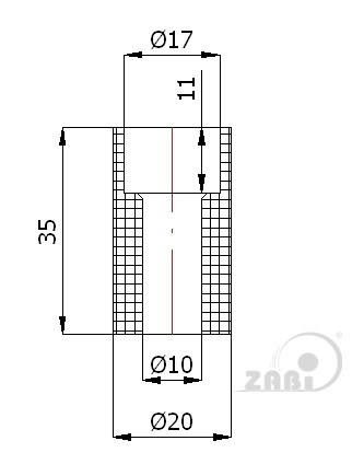 ZABI Ролик нейлоновый (полиамидный) направляющий для ворот D=20мм RB-20 - фото 2 - id-p193106022