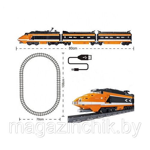Конструктор Скоростной поезд Kazi 98223, на батарейках, свет - фото 2 - id-p193110487