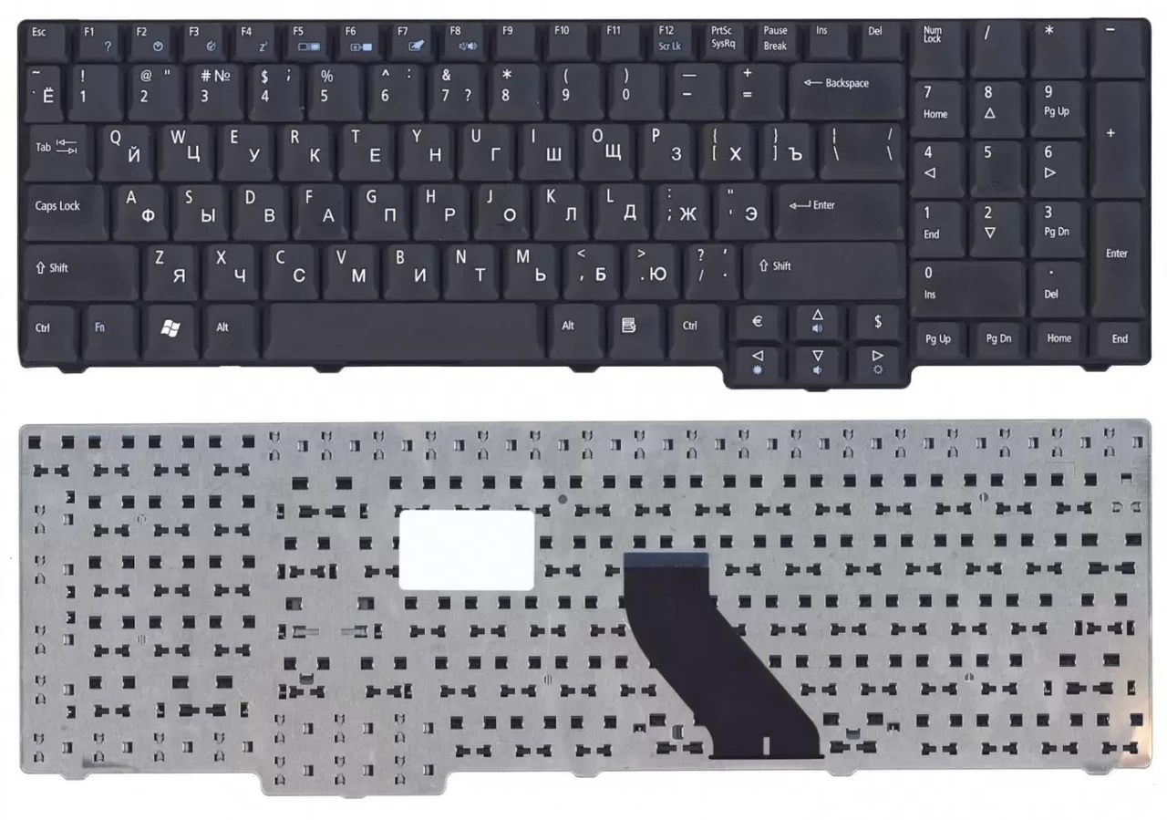 Клавиатура для ноутбука Acer Aspire 5335, 5735, 6530G, 6930G, черная матовая - фото 1 - id-p128754519