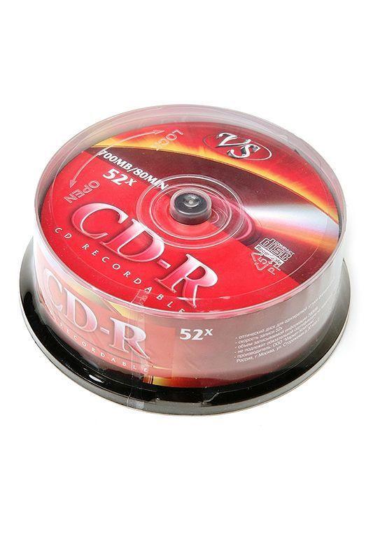 Записываемый компакт-диск VS CD-R 80мин, 52x CB/25, 1 штука