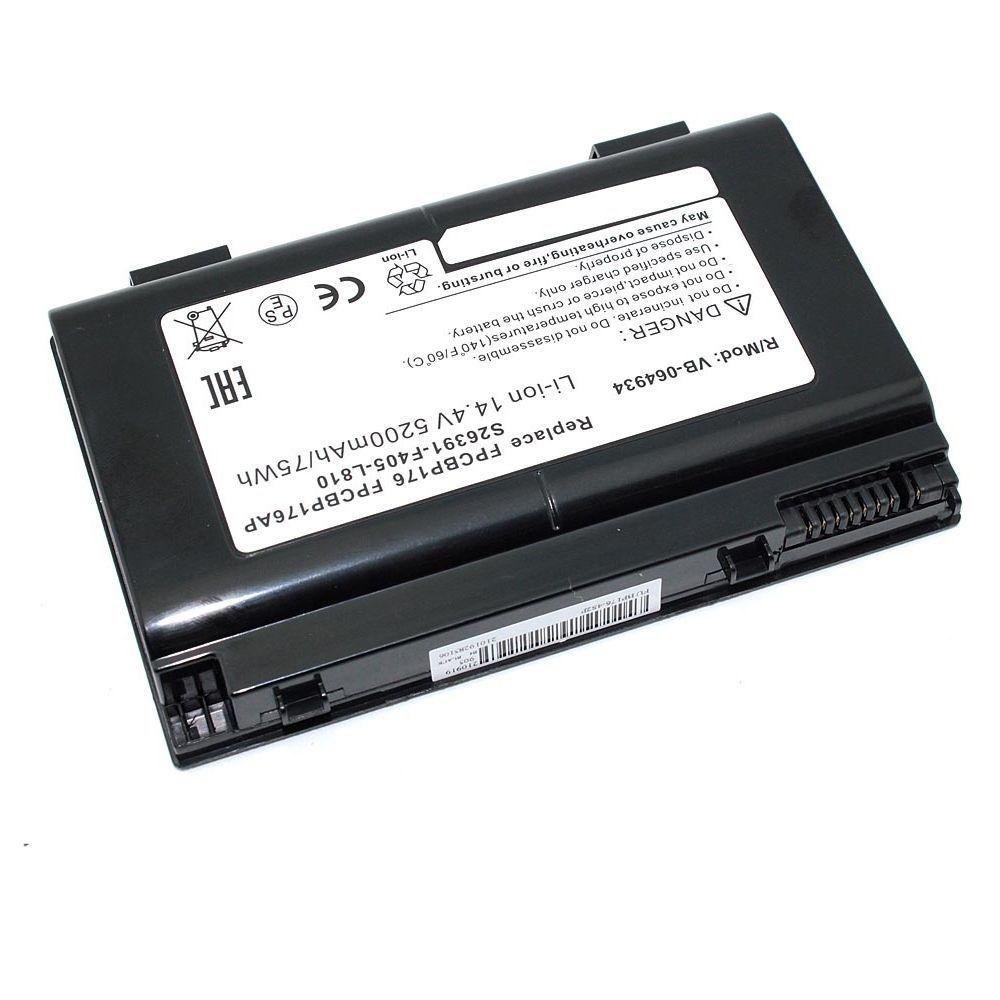 Аккумулятор (батарея) для ноутбука Fujitsu LifeBook A1220, 14.4В, 5200мАч BP176-4S2P, черный (OEM)