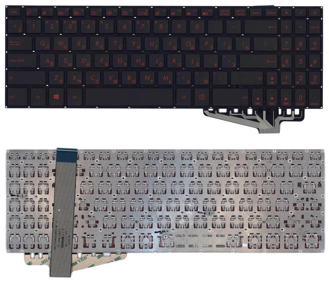 Клавиатура для ноутбука Asus FX570, черная с подсветкой