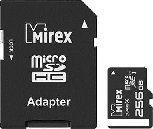 Карта памяти Mirex microSDXC 13613-AD3UH256 256GB (с адаптером) - фото 1 - id-p193127473