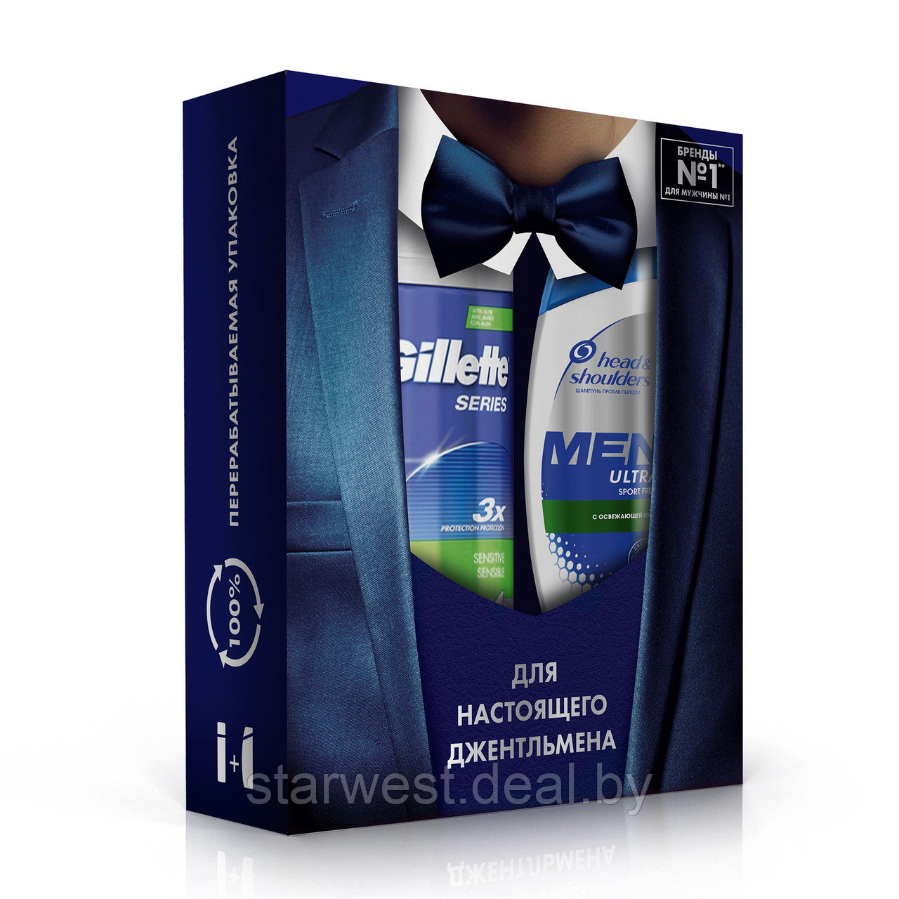 Head&Shoulders / Gillette Подарочный набор мужской: Шампунь для волос + Пена для бритья - фото 2 - id-p193138972