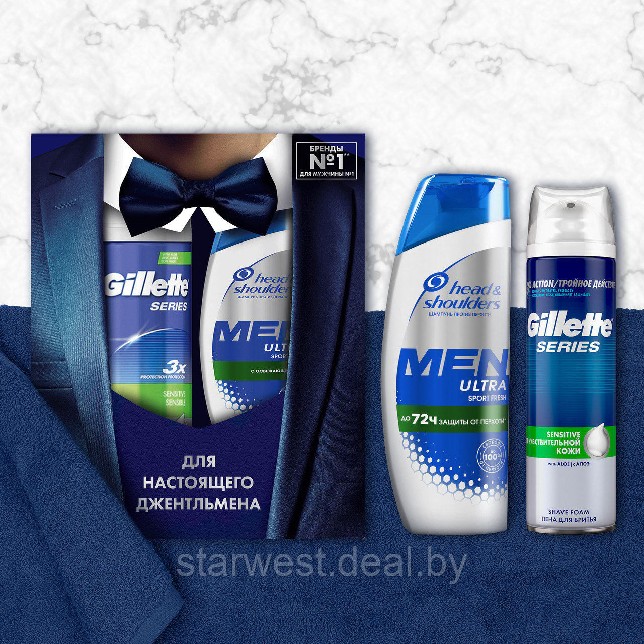 Head&Shoulders / Gillette Подарочный набор мужской: Шампунь для волос + Пена для бритья - фото 4 - id-p193138972