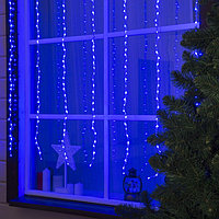 Гирлянда «Водопад» 2 × 1.5 м, IP44, прозрачная нить, 400 LED, свечение синее, 8 режимов, 220 В