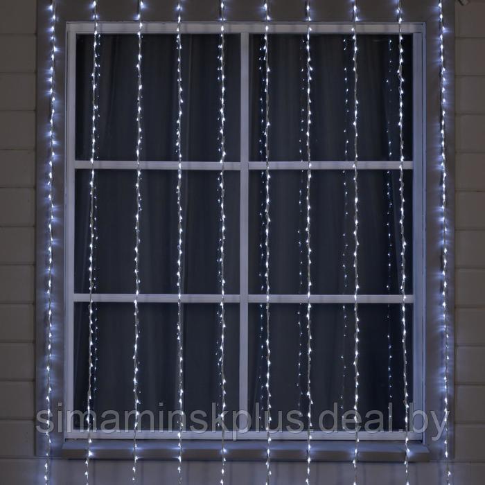 Гирлянда «Водопад» 2 × 3 м, IP44, УМС, белая нить, 800 LED, свечение белое, 8 режимов, 220 В - фото 1 - id-p193177385