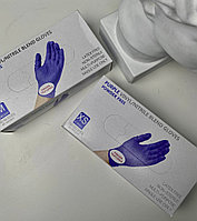 Перчатки винил/нитрил Wally Plastic одноразовые фиолетовые все размеры (100 штук, 50 пар) РАБОТАЕМ БЕЗ НДС!