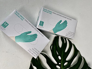 Перчатки Wally Plastic ( зелёное-алоэ) винил / нитриловые размер (100 штук, 50 пар) ! РАБОТАЕМ БЕЗ НДС! S