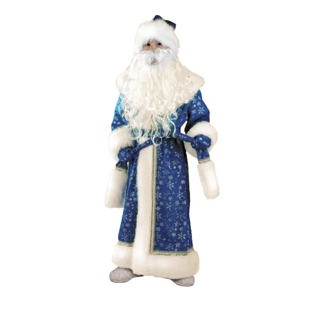 Детский карнавальный костюм Дед Мороз плюш синий Батик - фото 1 - id-p193207326