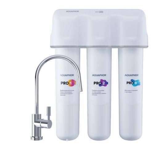 Тройной водяной проточный фильтр для очистки воды АКВАФОР Кристалл ECO Pro водоочиститель под мойку - фото 1 - id-p188581120