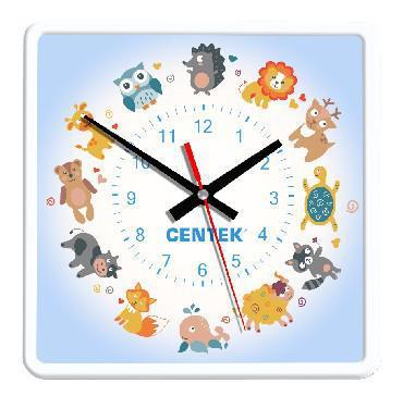 Настенные квадратные детские часы стрелки кварцевые CENTEK СТ-7103 Kids интерьерные оригинальные в детскую