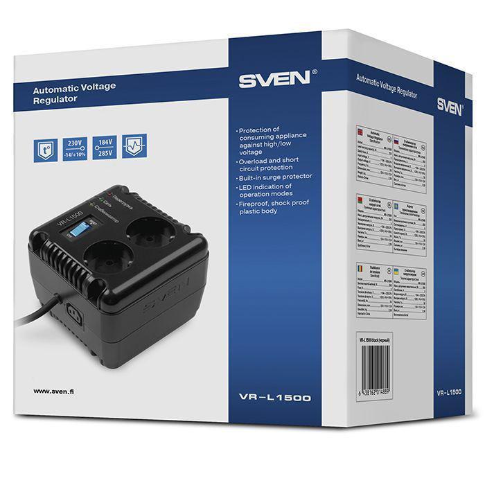 Стабилизатор напряжения однофазный SVEN VR-L1500 - фото 3 - id-p188582575