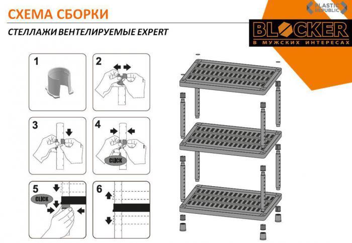 Стеллаж вентилируемый для гаража BLOCKER EXPERT 60*45 4 полки черная этажерка для цветов хранения банок - фото 2 - id-p188758475