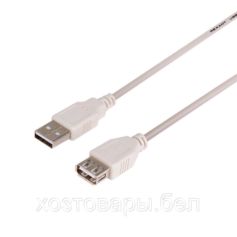 Кабель USB-А (male)/USB-A (female), 2.5А, 1.8м. (белый), REXANT - фото 1 - id-p162604609