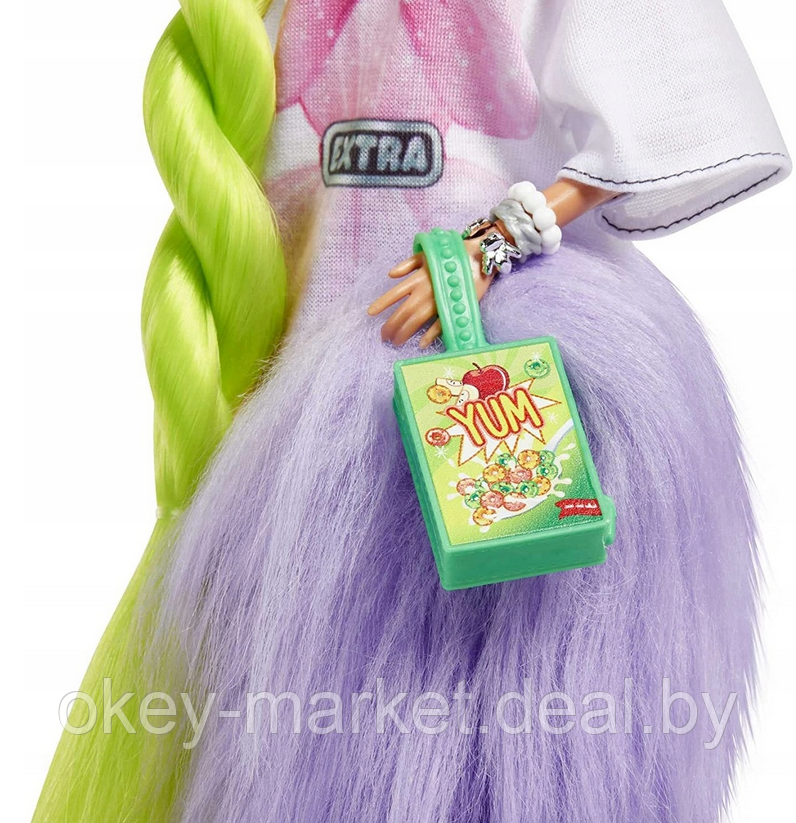 Кукла Барби Экстра с зелеными неоновыми волосами HDJ44 - фото 8 - id-p193224030