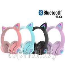 Детские беспроводные наушники с кошачьими ушками с подсветкой CAT STN-28 Bluetooth светящиеся кошачьи ушки, фото 2