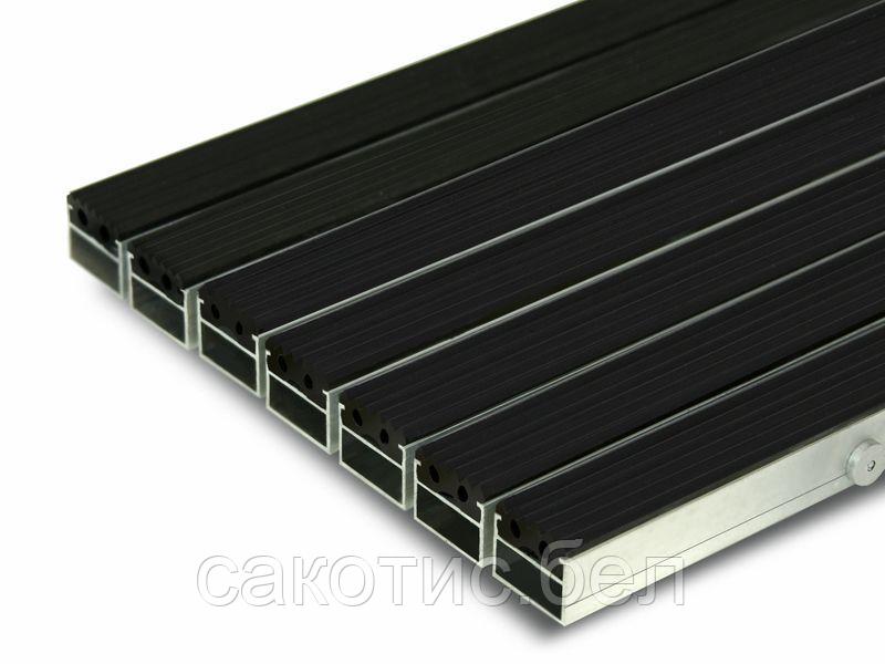 Алюминиевая грязезащитная решетка 490х990 мм резина - фото 3 - id-p193224611