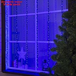 Гирлянда "Водопад" 2 х 1.5 м , IP44, тёмная нить, 400 LED, свечение синее, 8 режимов, 220 В
